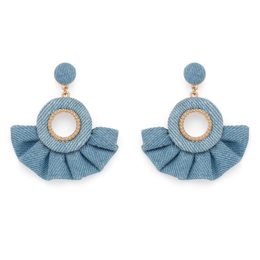 Perry Street Isa Fan Earrings in Denhim